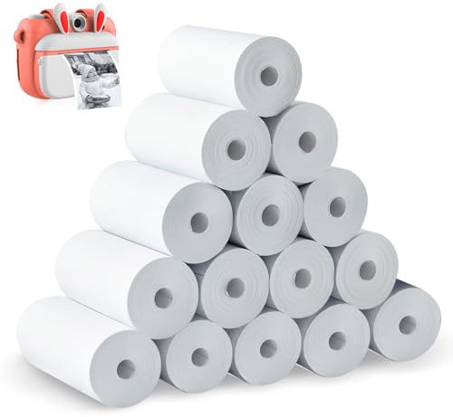Udbrud Thermorollen, 15 Rollen Nachfülldruckpapier Thermopapier für Kinder Sofortbildkameras Papier für Mini Drucker Kinderkamera Sofortdruckkamera Fotodrucker Etiketten (57 x 30mm)