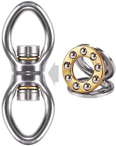 BeneLabel Swivel Hanging Chair, Swing Swivel Bearing Swivel Ball Bearing Heavy Duty Stainless Steel 360 Rotatable Punch Bag Rope Swivel Attachment Eyelet Hook for Yoga Swivel Grill, Ellipse Shape
