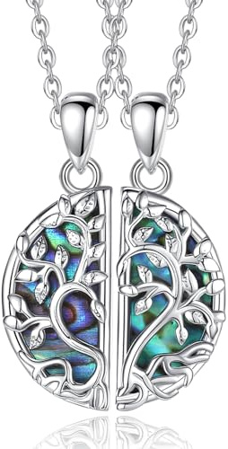 CELESTIA Damen Freundschaftskette Silber 925 Lebensbaum Anhänger Bff Ketten für 2 Beste Freundin Geschenke Freunde Geschenk Freundschaft Schwestern