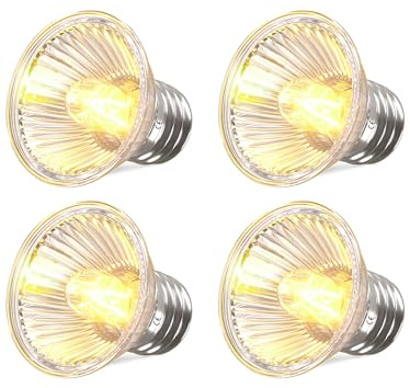 Lamptobe Lampada per Tartarughe d'acqua, E27 75W Lampadina UVA UVB per Tartarughe Spot 75W Dimmerabile Riscaldante per Rettili Animali Domestici Drago Barbuto Terrario (4 pezzi)