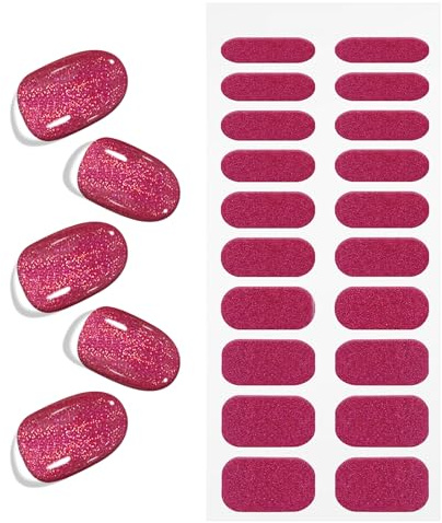 Nagelfolie Glitzer Roter, KALEFUL Gel Nail Nagelfolien Selbstklebend Uv Härtend Weihnachten Nail Art Sticker Dekoration Nageldesign Zubehör