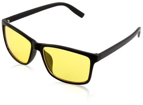 Vidsmow Occhiali da Visione Notturna per Uomini e Donne, Montatura Quadrata Classica, Anti Glare e Polarizzati, Ideali per Guida Notturna, Comfort e Stile