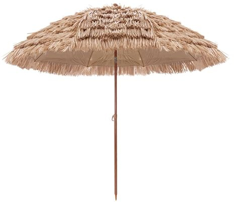 XQJLBZA Portable Parasol Paille en Chaume 160/200/240/300 CM, Parasol Plage avec Inclinaison par Bouton-Poussoir, 8 Baleines Parasol de Jardin Exterieur