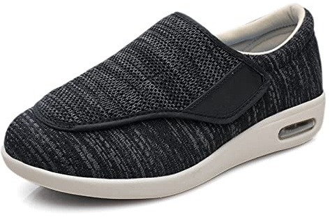 Scarpe da Donna per diabetici, Taglie Uomo, Comfort terapeutico per la Camminata, Tecnologia di Supporto Extra-Largo, Leggere(Black,52 EU)