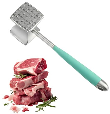 Luxvara Doppelseitiger Fleischklopfer mit rutschfestem Griff – Zartmacherhammer für Steak & Schnitzel – Ideal für Rindfleisch, Kalb, Hähnchen