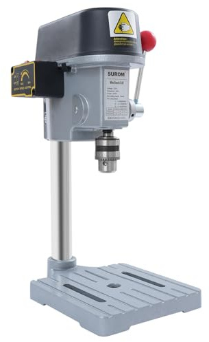 Drill Press Stand, 340W 220V Mini Bench Pillar Drills with 3 Speed Setting, 25mm Max. Drilling Depth, Portable Benchtop Drilling Machine for DIY Woodworking Metal Crafts