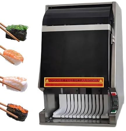 Electric Sushi Roll Cutter Machine Automatic Multifunctional Desktop Sushi Slicer with Removable Blade for California Rolls Cheese Bananas Ham Home & Commercial Kitchen Use 10pieces