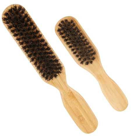 Hohopeti 2 Stück Teiliges Herren Bartpflege Weichen Borsten Langlebige Haarkamm Reinigungsbürste für Gesichts Bartstyling Tragbar Vielseitig für Friseur und Bartpflege Robust und