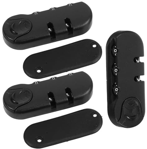 LALADEFIEE Lucchetti Neri Portatile in Plastica per Zaino Set di 3 Combinazione a 3 Cifre Serrature Antifurto per Bagagli per Viaggi Sicuri
