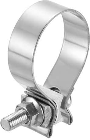 sourcing map T-Bolt Hose Clamp Stainless Steel 56-58mm Band Width 22mm | Joint Bolt Exhaust Clamp for Pipes Mufflers Hose Water Pipe, Silver
