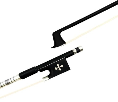 Handgefertigte Geigenbögen 1 stücke Licht Schwarz Grid Plaid Carbon Fiber Round Stick 1/4 1/2 3/4 4/4 Violine Bogen Weiß/Schwarz Schachtelhalm(Type2)