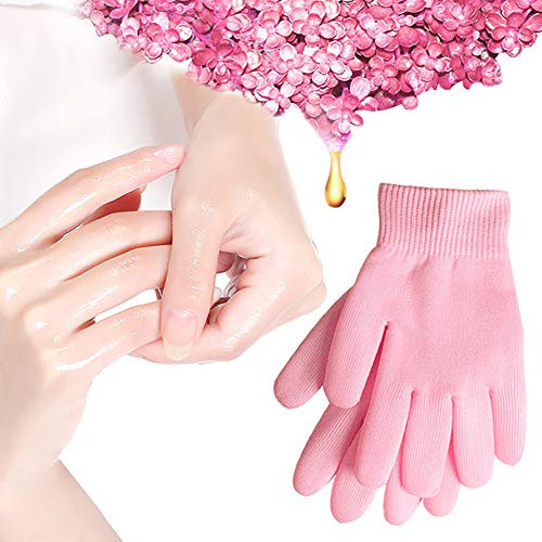 1 Paar Feuchtigkeitsspendende Spa-Handschuhe Feuchtigkeitsspendende Gel Handschuhe Unisex SPA Handschuhe Magische Kosmetikerin erweichen Whitening feuchtigkeitsspendende (Pink)