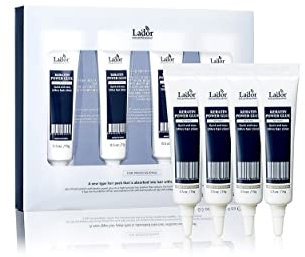 LA'DOR Keratin Power Glue Hair Ampoules (Keratin Ampoule) 15 ml x 4ea Express Treatment With Hydrolyzed Collagen Keratin and Moringa Oil to Restore Hair and Split End