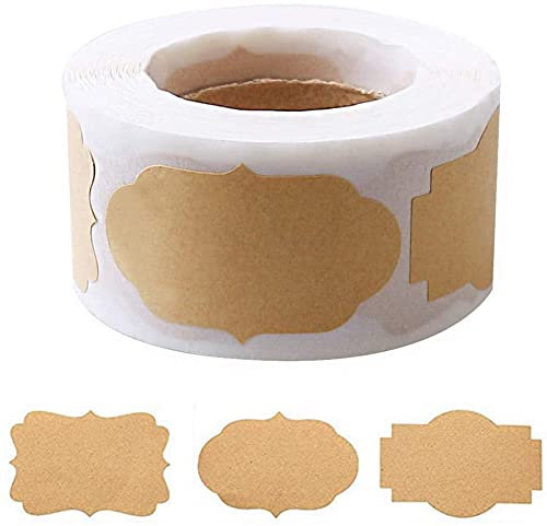 300 Stücke Kraft Etiketten Aufkleber, Selbstklebend Aufkleber Beschriften Geschenksticker Aufkleber Marmeladen Etiketten Geschenk Dekor Sticker für Flasche Handwerk Geschenkverpackung