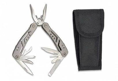 ALBAINOX - 33926. Alicates multiusos Albainox. Aluminio. 19 usos. Funda nylon. Incluye set de puntas. Herramienta para Caza, Pesca, Camping, Outdoor, Supervivencia y Bushcraft