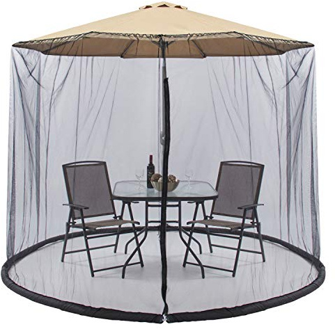 Taylor & Brown Outdoor Garden Umbrella Screen, Mosquito Net Cover, Bug Netting Cover, Parasol Converter Cover, 11 FT