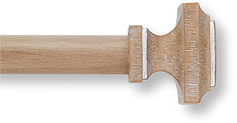 MODE Farmhouse Collection Gardinenstangen-Set mit quadratischen Endstücken, 91 bis 183 cm, verwitterte Eiche