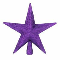 Christmas Decoration Tree Top 200mm Shatterproof Glitter Star - Purple 5825