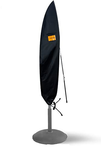 BUSHBOCK® Premium Sonnenschirm/Ampelschirm Abdeckhaube - bis ca. 400cm Ø - bestes 600D Gewebe - ultra robust mit Belüftungsöffnungen und Spezialbeschichtung (265x40/70/50cm)