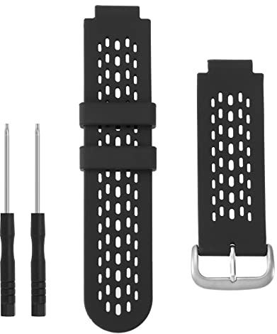 Bracelet de montre en silicone compatible avec les traqueurs d'activité Garmin Approach S2/S4 à dégagement rapide Noir