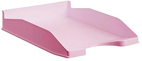 ECOGREEN Schreibtischablage aus Kunststoff, 100% recycelt, stapelbar, DIN A4 und Folio, Rosa