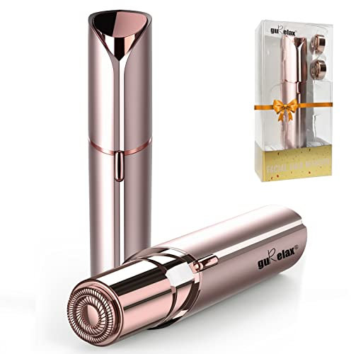 Gurelax Gesichtshaarentferner für Frauen, schmerzloser weiblicher Gesichtsrasierer Frauen, wiederaufladbar, 2 x Ersatzköpfe enthalten, der Damen Face Gesichtsepilierer Damen für Lippe, Kinn, Arme