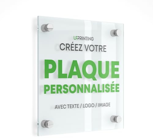 LARGE FORMAT Plaque personnalisée en polycarbonate transparent ultra résistante pour signalisation intérieure et extérieure