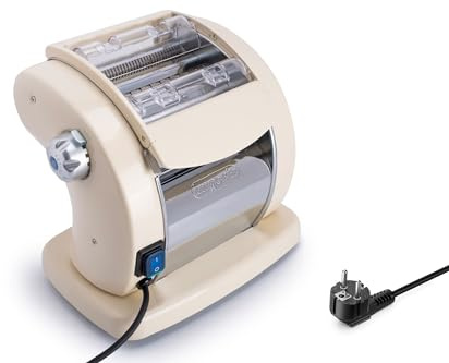 Imperia PastaPresto Ligne Classique. Machine à pâtes électrique. Fabriquè en Italie. Machine à pâtes fraîches avec moteur électrique 220v. Laminoir électrique pour Lasagnes Tagliolini Fettuccine.