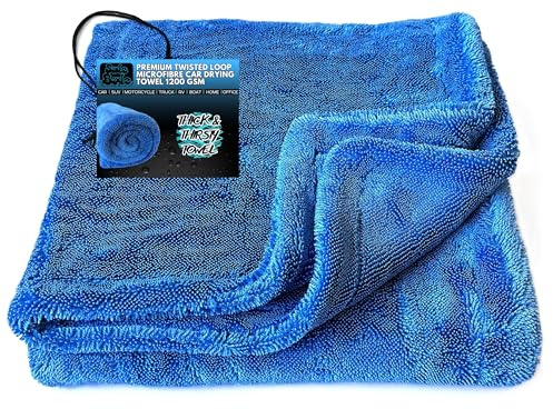 Sudz Budz® Premium Mikrofaser Auto Trockentuch XXL 1200 GSM | 90x60cm - Super Saugstark, Schonend Weich & Fusselfrei - Kantenlos Mikrofasertuch, Kratzfreies Handtuch zum Streifenfreies Trocknen
