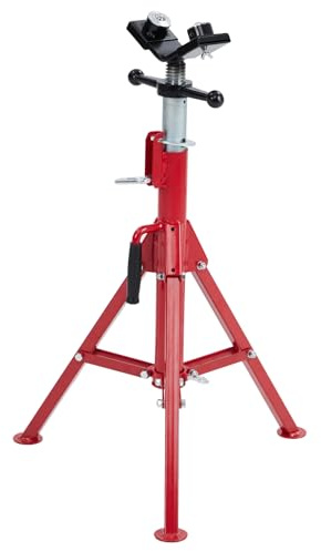 Pipe Jack Stand, Heavy Duty Jack Stand, Pipe Stand for Welding, V-Head with 2 Balls for Easy Movement of Items, Portable Folding Legs, for 1/8-12 Inch Pipe, Adjustable Height 28-52 Inches…