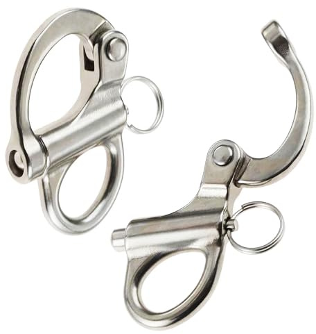 Snap Shackle Boat Quick Release Clip Stainless Steel 316 Snap Shackle 2PCS Mini Carabiner-69mm