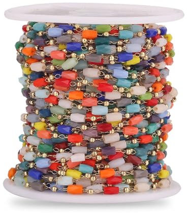 SBTRKT 1 m lange bunte Kunststoffperlen aus Edelstahl, Kugelkette, Goldkette für Schmuckherstellung, Zubehör, Halskette, Körper, Großhandel