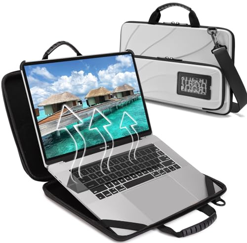 Laptop Case for 14.1-15.6 Inch Chromebook : Always on Protective Laptop Bag for MacBook Microsoft Surface HP Lenovo Dell with Magnetic Trifold Stand Work-in Notebook Heat Dissipation Shockproof