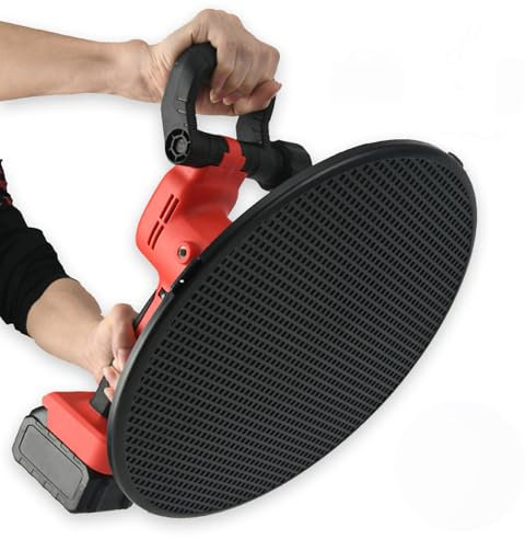 Truelle à béton, truelle de mastic de ciment de mortier de plâtre sans fil 1680 W, truelles électriques à 6 vitesses réglables, outils de truelles de plâtre, batterie au lithium incluse (rouge)