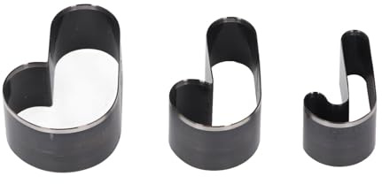 Lot de 3 emporte-pièces creux en forme de canne en alliage d'acier pour artisanat du cuir 72 mm, 53 mm, 45 mm