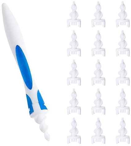Q Grips Ear Wax Cleaners Silicone Ear Wax Remover Safe Soft Ear Wax Removal Tool with 16 PCS Spiral Washable Tips Portable Ear Cleaning Kit for Adult and Kids