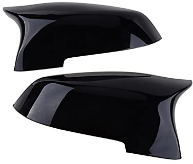 Spiegelabdeckungen Racing Außenspiegelabdeckung Autozubehör Performance Rückspiegelkappe, for BMW, 5er F10 F11 F18 2014-2017(Glossy Black)