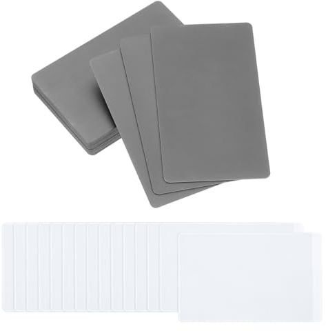 sourcing map Metall-Visitenkarte, 8,5 x 5,5 cm, blanko, dick, Aluminium, Gravur, Blanko, Karte für Büro, Namenskarten, DIY-Geschenkkarten, VIP-Karten, Schwarz, 15 Stück