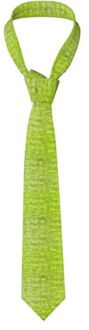 YOFIEN Corbatas de poliéster con diseño abstracto de color verde lima, corbatas para hombre, corbatas finas novedosas