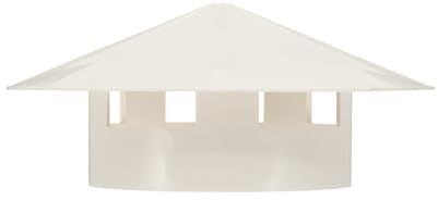 PATIKIL 6 Chimney Cap, Roof Vent Cap Cowl Rain Cover PVC Round Chimney Cover Cap Mushroom Shaped Air Vent Cap for Fireplace Exhaust Exterior Stove Pipe, White