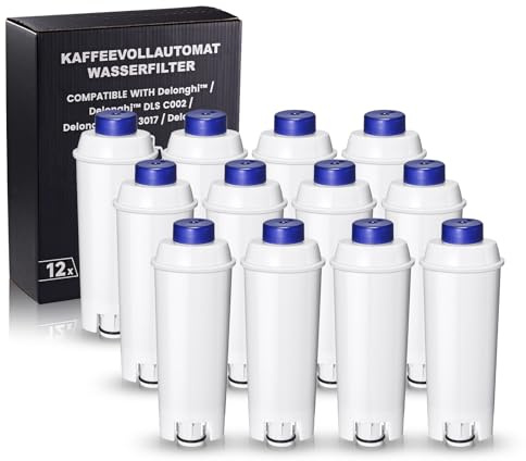 Mutital 12er-Pack Kaffeevollautomat Wasserfilter,Ersatz für Delonghi ECAM-Serie, Dinamica, Cappuccino System, Magnifica,Kompatibel mit De'Longhi ETAM Autentica und Verschiedener Modelle von Esam (12)