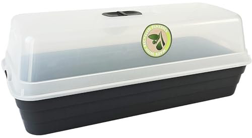 INtrenDU Zimmergewächshaus Anzuchtkasten 50cm x 23cm x 19cm aus recycletem Kunststoff (1)