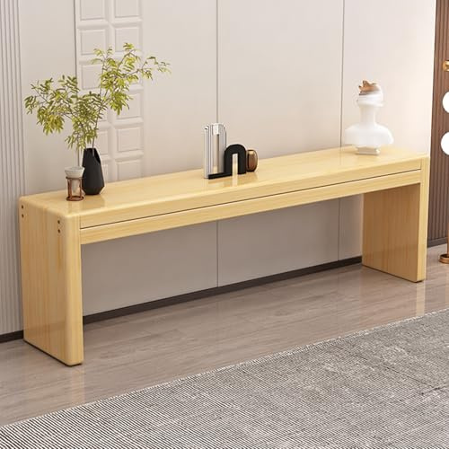 Holzbank Rustikal Flur Massivholz Blumenbank Wohnzimmer Robust Bettbank Schmal Landhausstil Verdicktes Brett für Küche, Eingang, Schlafzimmer(70.86in/180cm)