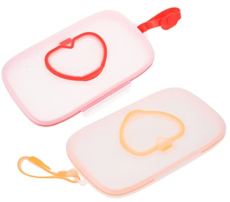 Tragbare Feuchttücherbox 2 Stück aus Pp mit Großer Öffnung | Anhängen an Wickeltaschen oder Kinderwagen, Leichtes Design, Spender für Babytücher