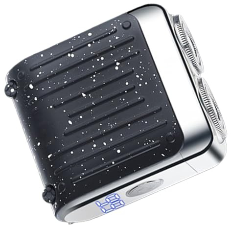 Rasoio Elettrico Uomo, Display Digitale Rasoio Veloce Magnetico, Doppio Anello Ricarica Rapida Rasoio Elettrico Uso Umido e Asciutto Viaggio Casa Auto Regalo