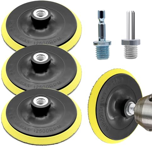 Piuluvor 3 dischi abrasivi in da 125 mm, per smerigliatrice angolare con adattatore per trapano M14, disco abrasivo per carta vetrata