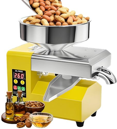 Presse à Huile éLectrique Automatique Pour Usage Domestique Et Commercial, Presse à Huile De 1500 W Pour Noix, Presse à Huile Chaude Et Froide, En Acier Inoxydable
