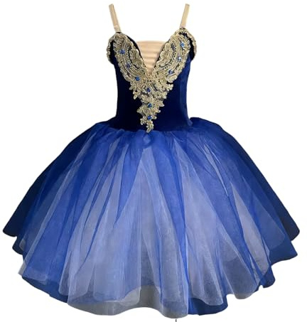 Vestito da Balletto per Bambine, tutù con Paillettes, Gonna Senza Maniche, Body Balletto Costume Ballerina Completo Balletto Abito da Ginnastica Abito Competizione di Danza,D,120