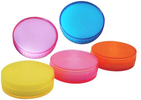 JECOMPRIS Lot de 5 Humidificateurs pour Doigts en Éponge Multi-couleurs, Cylindre Compact pour Humidification Rapide, Accessoire de Bureau Essentiel pour Comptage Couleur Aléatoire