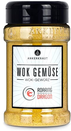 Ankerkraut Wok Gemüse Gewürz, für asiatische Pfanne, Nudeln und Reis gebraten, mit Knoblauch und Ingwer, ohne Geschmacksverstärler und Zusatzstoffe, zuckerfrei, 180 g im Streuer
